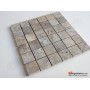 5x5 Gümüş Traverten Tezgah Arası Mozaik  - DT1407